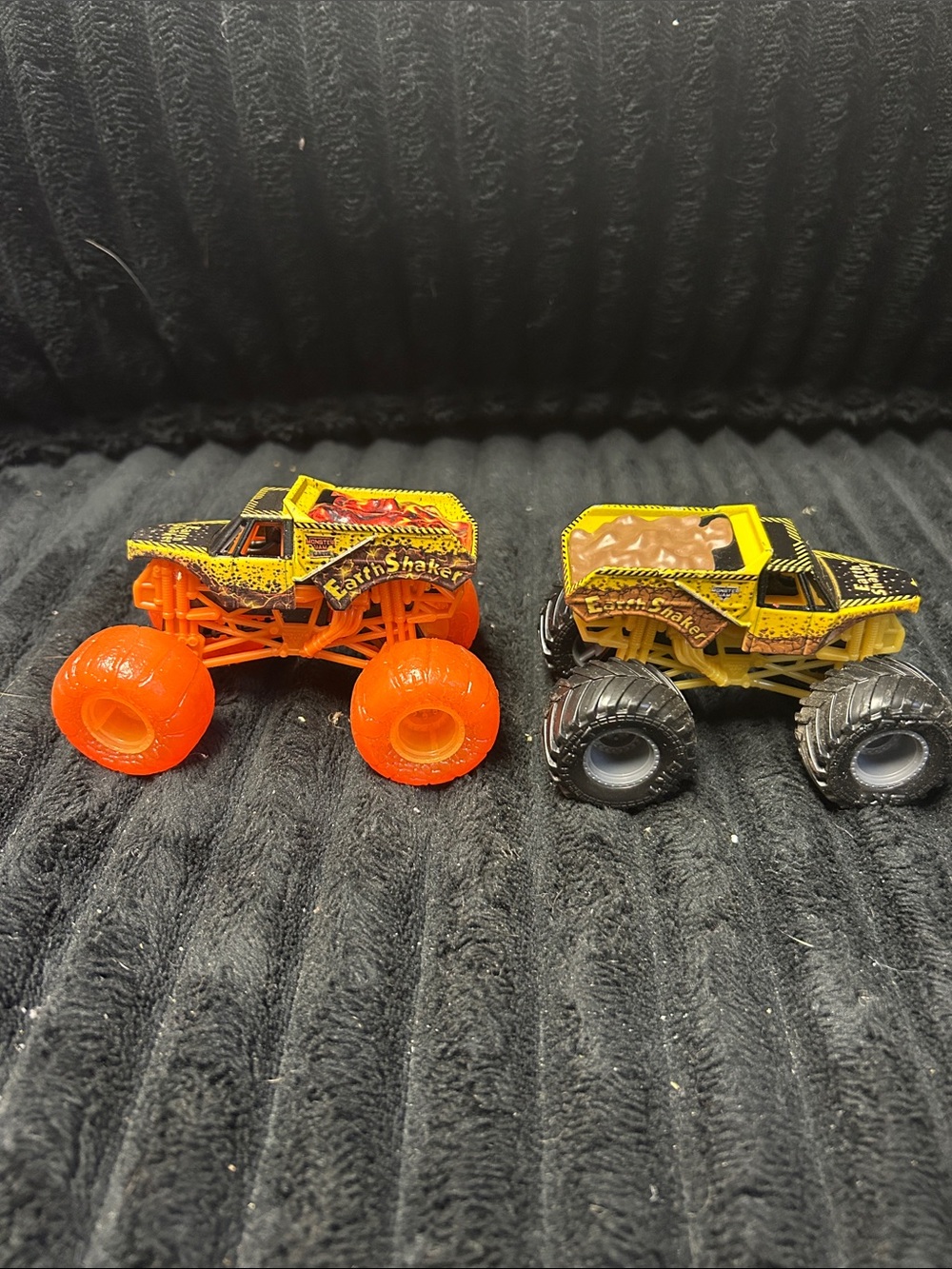 Match Earth Shaker Monster Trucks in Yellow and Orange